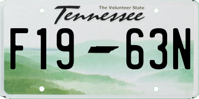 TN license plate F1963N