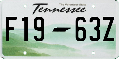 TN license plate F1963Z