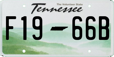 TN license plate F1966B
