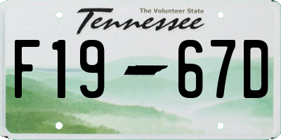 TN license plate F1967D