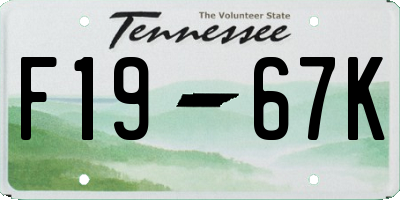 TN license plate F1967K