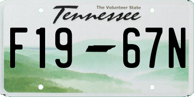 TN license plate F1967N