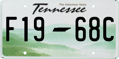TN license plate F1968C