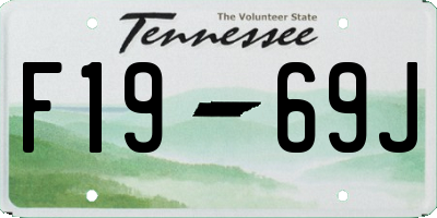 TN license plate F1969J