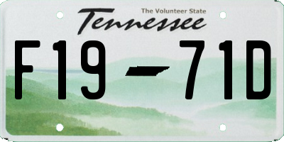 TN license plate F1971D