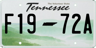 TN license plate F1972A