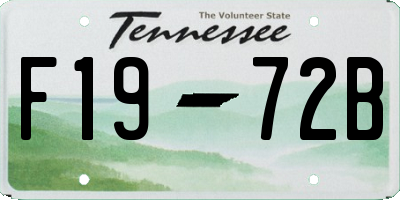 TN license plate F1972B