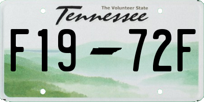 TN license plate F1972F