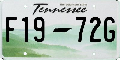 TN license plate F1972G