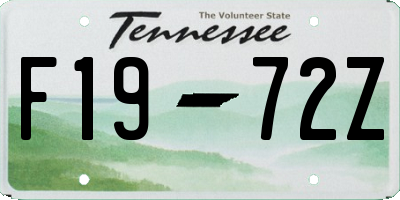 TN license plate F1972Z