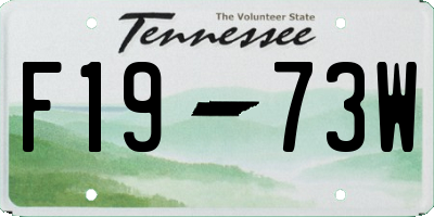 TN license plate F1973W