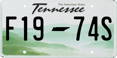 TN license plate F1974S