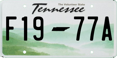 TN license plate F1977A