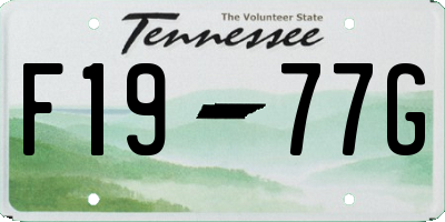 TN license plate F1977G