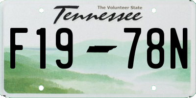 TN license plate F1978N
