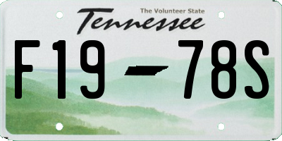 TN license plate F1978S