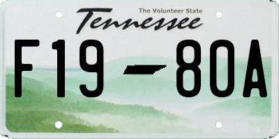 TN license plate F1980A