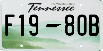 TN license plate F1980B
