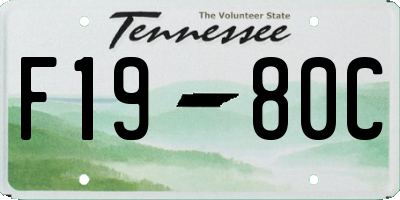 TN license plate F1980C
