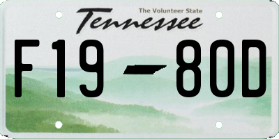 TN license plate F1980D