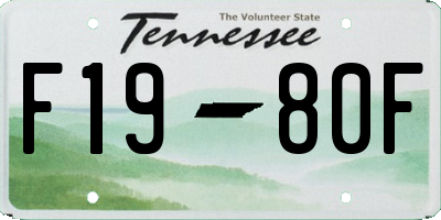 TN license plate F1980F