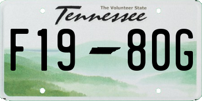 TN license plate F1980G