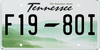 TN license plate F1980I