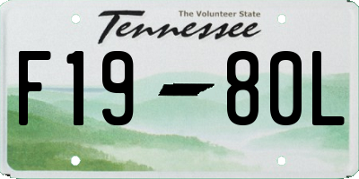 TN license plate F1980L