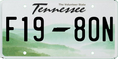 TN license plate F1980N
