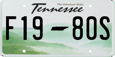 TN license plate F1980S
