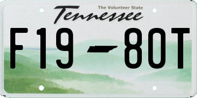 TN license plate F1980T