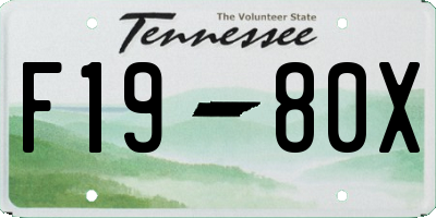 TN license plate F1980X
