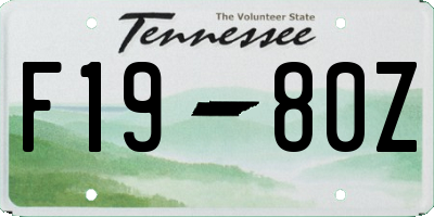 TN license plate F1980Z