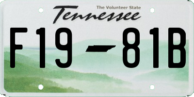 TN license plate F1981B