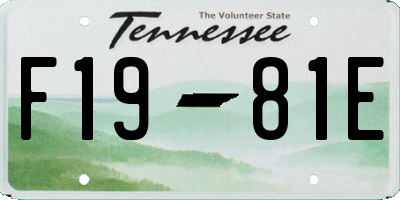 TN license plate F1981E