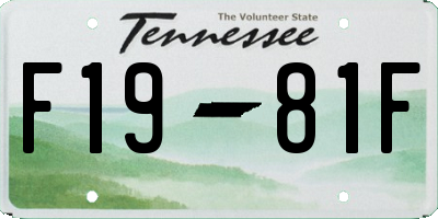 TN license plate F1981F