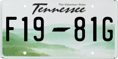 TN license plate F1981G