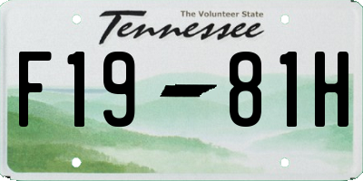 TN license plate F1981H