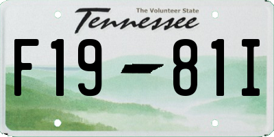 TN license plate F1981I