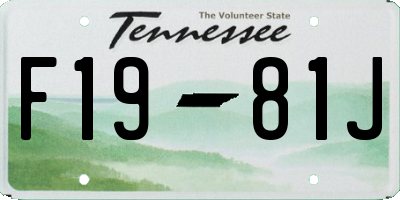TN license plate F1981J