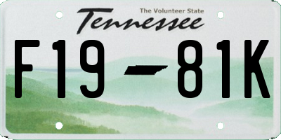 TN license plate F1981K