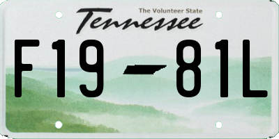TN license plate F1981L