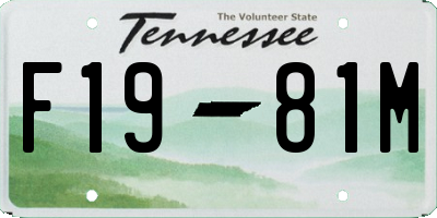 TN license plate F1981M