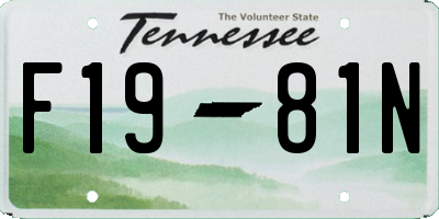 TN license plate F1981N
