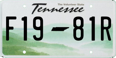 TN license plate F1981R