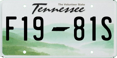 TN license plate F1981S