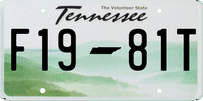 TN license plate F1981T