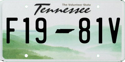 TN license plate F1981V