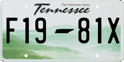 TN license plate F1981X
