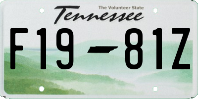 TN license plate F1981Z